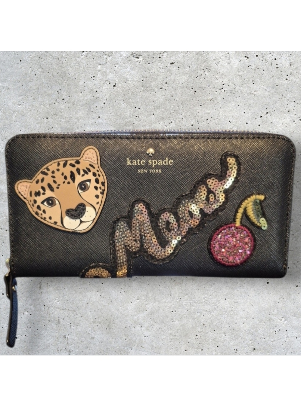 Kate Spade New York "Run Wild" Leopard Neda Wallet Limit Edition Zip-Around